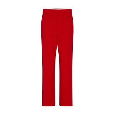 Sportmax Roagna Mid-rise Wool-blend Straight Pants In Corallo