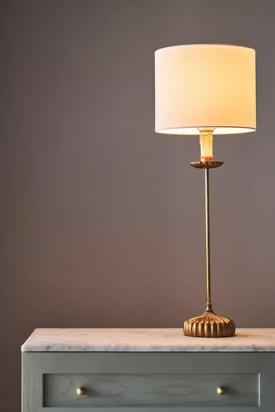 Anthropologie Clove Stem Buffet Table Lamp In Brown
