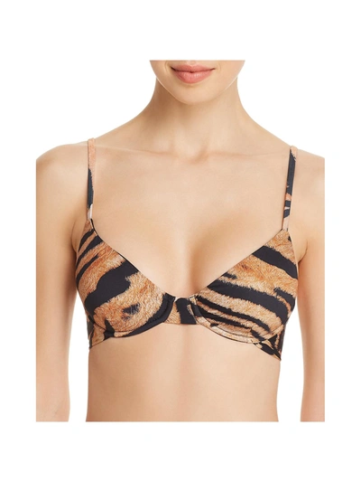 Beach Riot Camilla Womens Animal Print Underwire Bikini Swim Top In Multi
