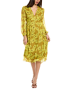 Joie Kaz Maxi Silk Dress In Yellow