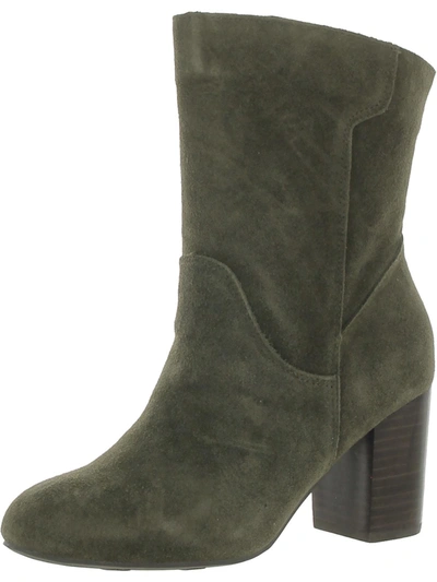 Mia Cobain Womens Suede Ankle Booties In Green