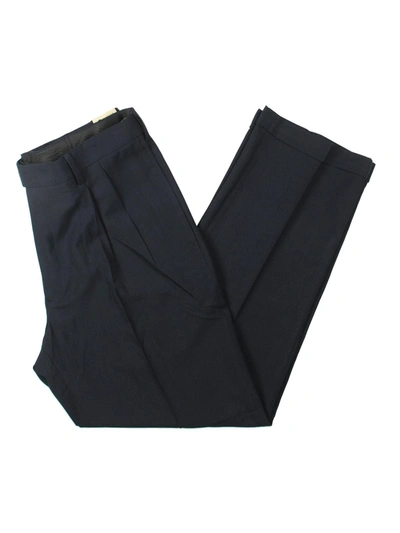 Haggar Mens Pleated Classic Fit Dress Pants In Blue