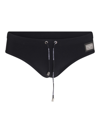 Dolce & Gabbana Stretch Nylon Swimming Brief With Metallic Accents In Black