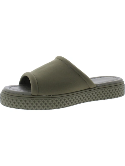 Aerosoles Evon Womens Slip On Comfort Slide Sandals In Green