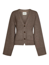 Khaite Scarlet Cashmere-blend Cardigan In Brown