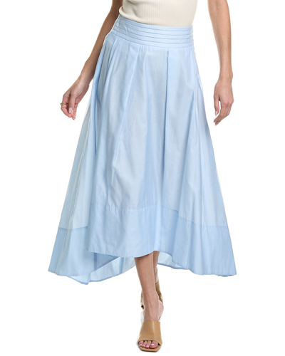 Peserico Silk-blend Skirt In Blue