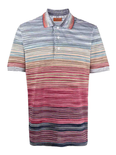 Missoni Tie-dye Print Cotton Polo Shirt In Red