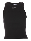 Off-white Off Stamp Rib Round Tank Top In Black