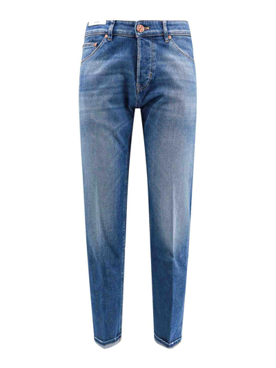 Pt Torino Stretch Cotton Jeans In Blue