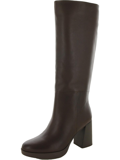 Naturalizer Genn-align Womens Leather Round Toe Knee-high Boots In Gold