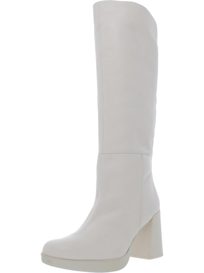 Naturalizer Genn-align Womens Leather Round Toe Knee-high Boots In White