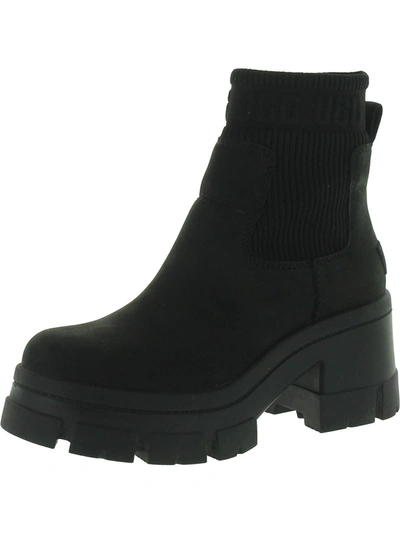 Ugg Brooklyn Womens Leather Led Sole Chelsea Boots In Black