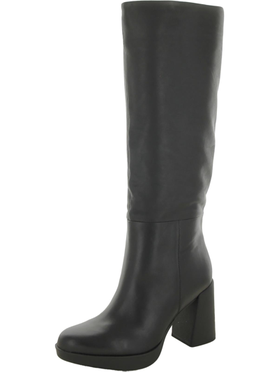 Naturalizer Genn-align Womens Leather Round Toe Knee-high Boots In Black