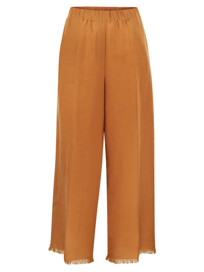 Antonelli Firenze Ryan Loose Linen Trousers In Orange