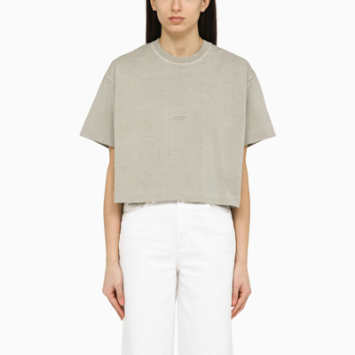 AUTRY AUTRY FOGGY GREY COTTON CROPPED T SHIRT
