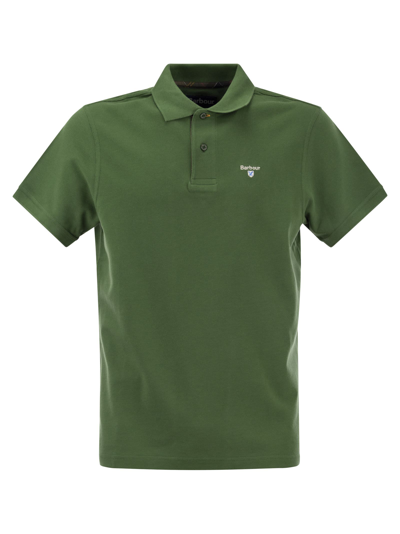 Barbour Tartan Pique Polo Shirt In Green