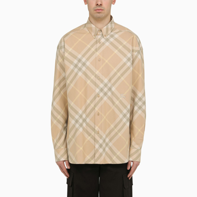 BURBERRY BURBERRY CHECK PATTERN BUTTON DOWN SHIRT IN COTTON