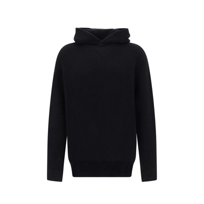 Burberry Forister Knitted Hoodie In Black