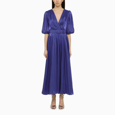 Costarellos Belted Midi Dress In Blue