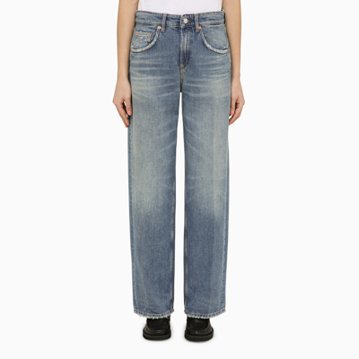 Department 5 Straight Blue Washed Effect Denim Jeans