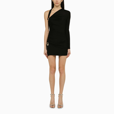 DION LEE DION LEE BLACK VISCOSE RUFFLED MINI DRESS