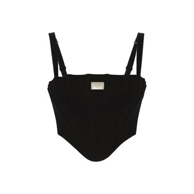 Dolce & Gabbana Jersey Top With Straps In Black