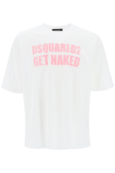Dsquared2 Skater Fit Printed T-shirt In White