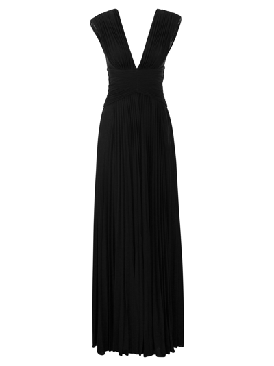 Elisabetta Franchi Red Carpet Lurex Dress In Black