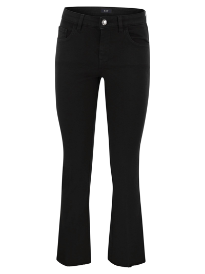 Fay 5-pocket Trousers In Stretch Cotton. In Black