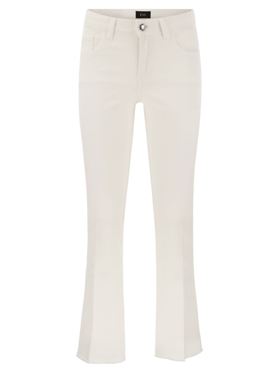 Fay 5-pocket Trousers In Stretch Cotton. In White
