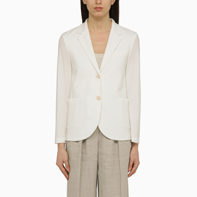 Harris Wharf London White Single Breasted Cotton Jacket