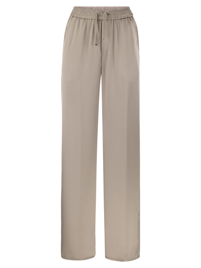 Herno Casual Satin Trousers In Grey