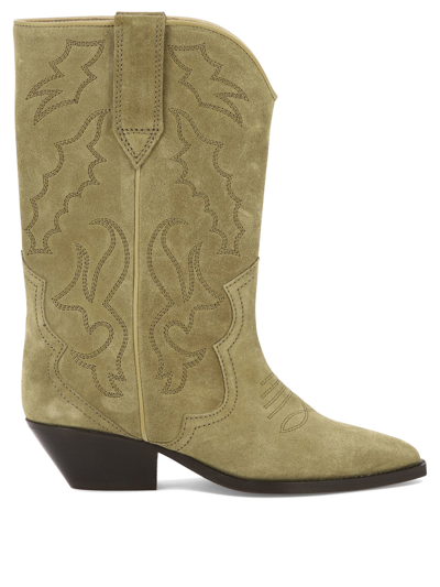 Isabel Marant Women's Duerto 40mm Suede Cowboy Boots In Taupe