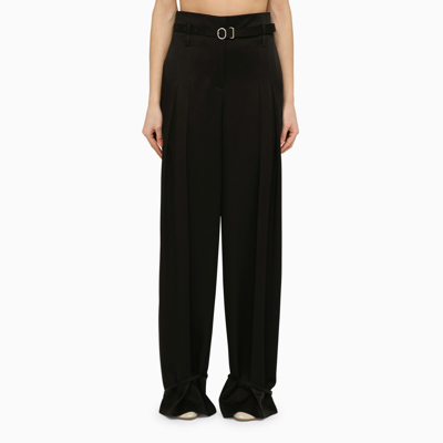 JIL SANDER JIL SANDER BLACK TAILORED TROUSERS WITH BELT