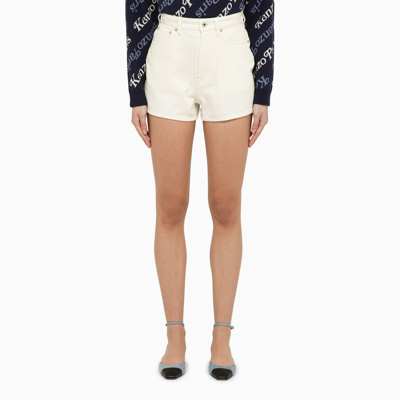 KENZO KENZO WHITE DENIM SHORTS