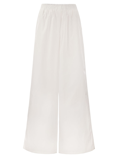 Max Mara Wide Poplin Trousers In Black