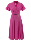 Max Mara Fuchsia Poplin Crossover Dress
