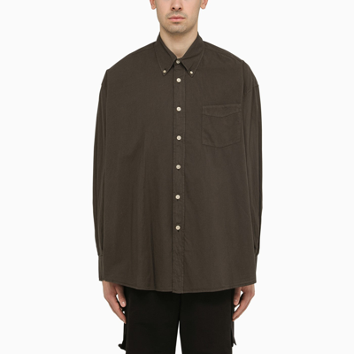 OUR LEGACY OUR LEGACY BROWN COTTON BUTTON DOWN BORROWED BD SHIRT