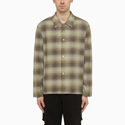 Our Legacy Linen And Cotton Cross Weave Box Shirt In Beige
