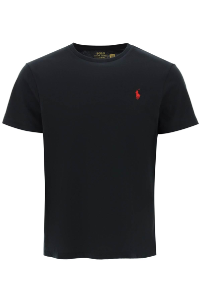 Polo Ralph Lauren Custom Slim Fit Jersey T Shirt In Black