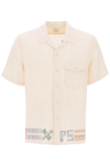 PS BY PAUL SMITH PS PAUL SMITH BOWLING SHIRT WITH CROSS STITCH EMBROIDERY DETAILS