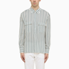 Pt Torino Ottanium Striped Shirt In Silk Blend