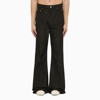RICK OWENS RICK OWENS BLACK COTTON FLARED TROUSERS