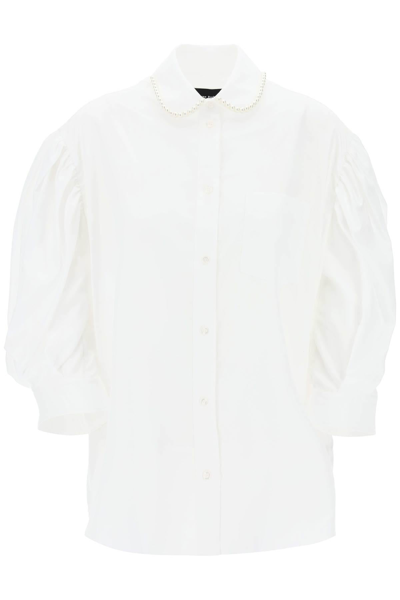 SIMONE ROCHA SIMONE ROCHA PUFF SLEEVE SHIRT WITH EMBELLISHMENT