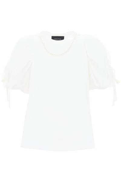 Simone Rocha Bow-embellished Cotton And Tulle T-shirt In White