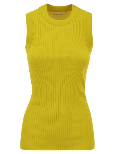 Sportmax Crewneck Sleeveless Top In Yellow