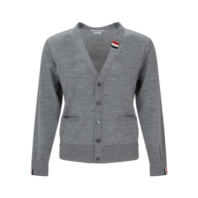 Thom Browne Wool Cardigan In Grey