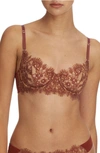 Skarlett Blue Entice Lace Balconette Bra In Orange