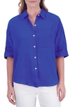 FOXCROFT JOANNA COTTON GAUZE BUTTON-UP SHIRT