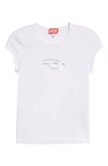 Diesel White T-shirt With Oval D Cut Out Detail In Stretch Cotton Woman